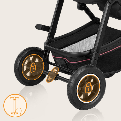 lionelo Amber 2 w 1 Black Silver — Wózek wielofunkcyjny